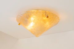 Murano-Glas-Deckenleuchte zum Einbau von Sylcom, Gold und klares Glas, 12 Zoll