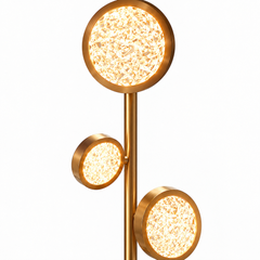 Luxurious Circles Floor Lamp in Brass and Glass, Modern Sculptural Lighting
