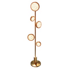 Luxurious Circles Floor Lamp in Brass and Glass, Modern Sculptural Lighting