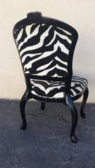 French Chair, French Louis XV Style Black Zebra Chair