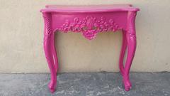 French Console Table Hot Pink in Louis XV Baroque Style