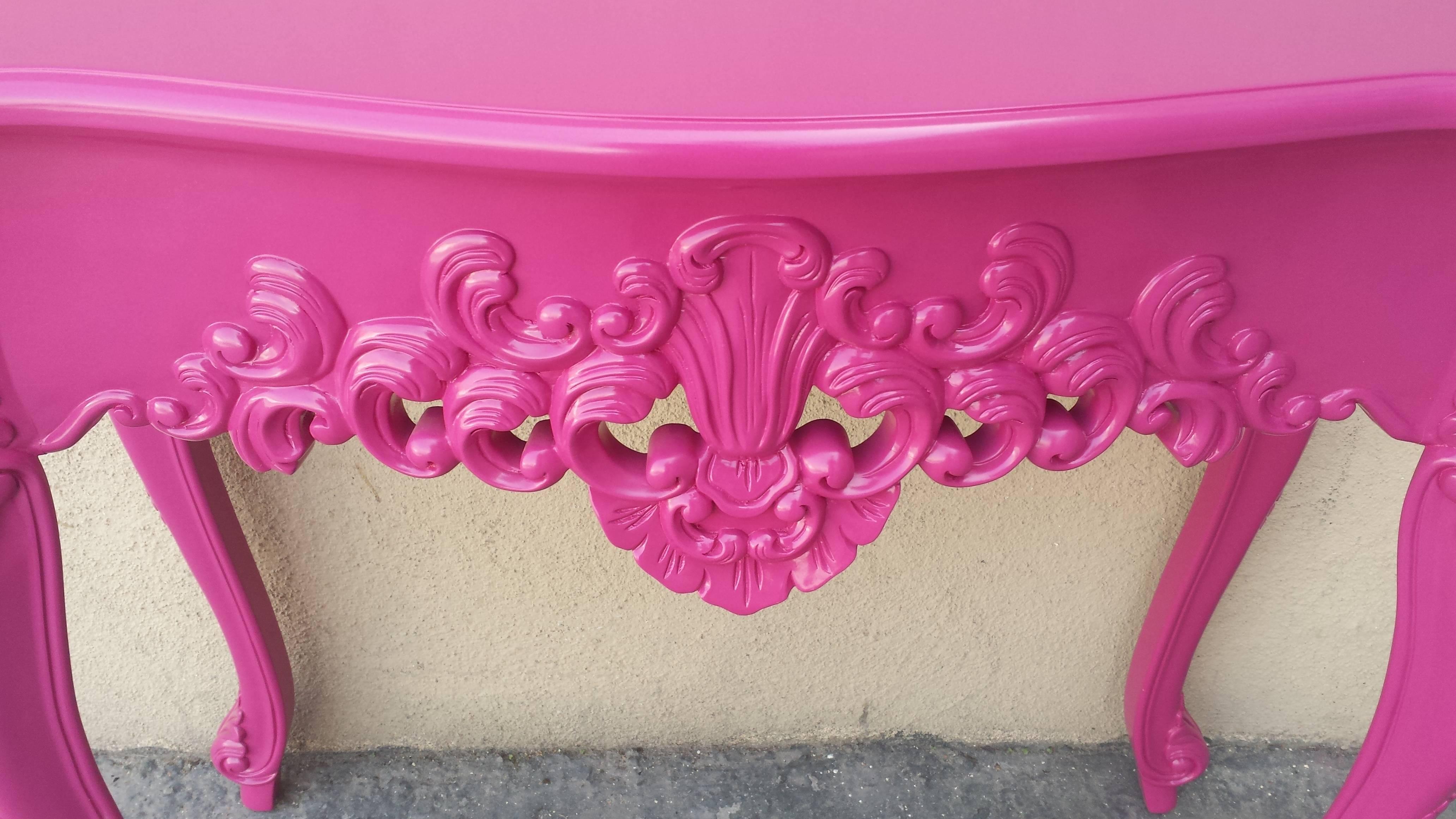 hot pink console table
