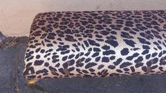 Mid-Century Brass Upholstered Bench