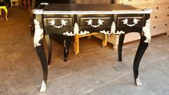 French Style Black and Silver Desk