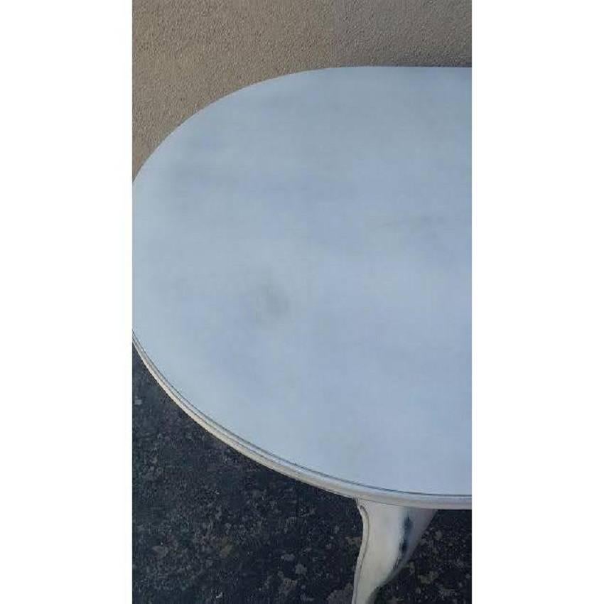 Mid-20th Century French Country Painted White Dining Table For Sale