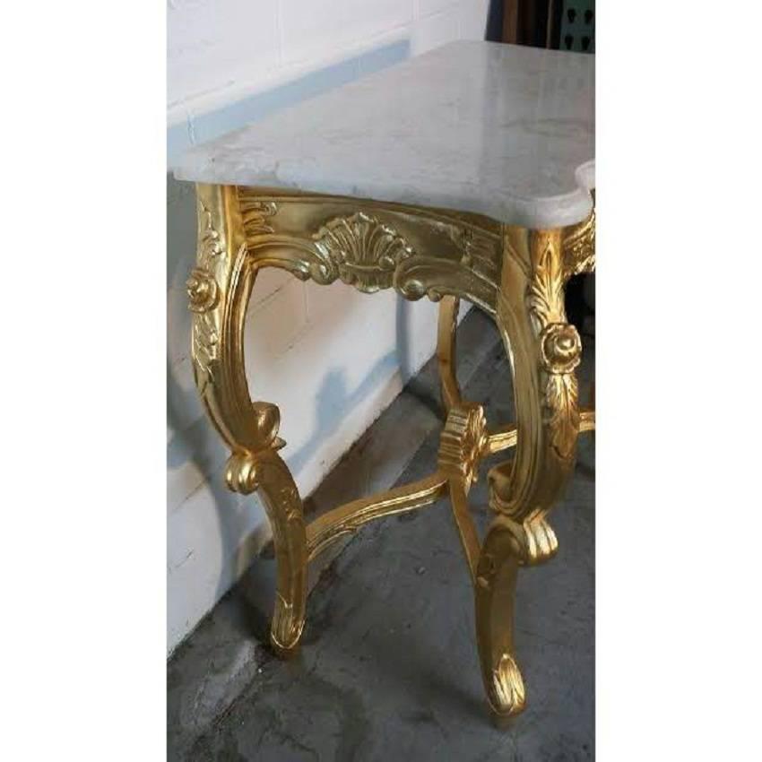 French Rococo XV Marble-Top Console Table For Sale 1