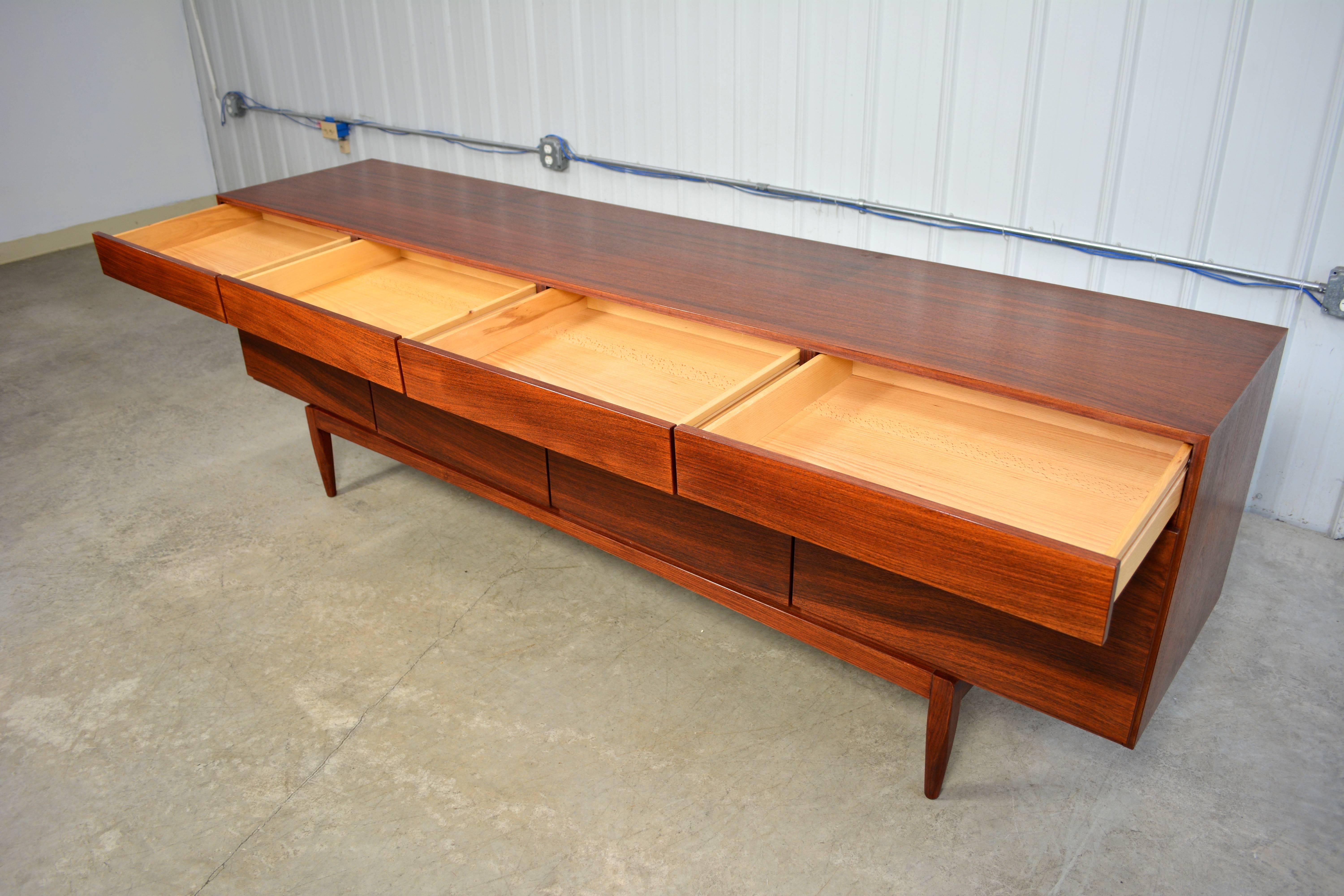 Ib Kofod-Larsen Rosewood Credenza In Excellent Condition In Loves Park, IL