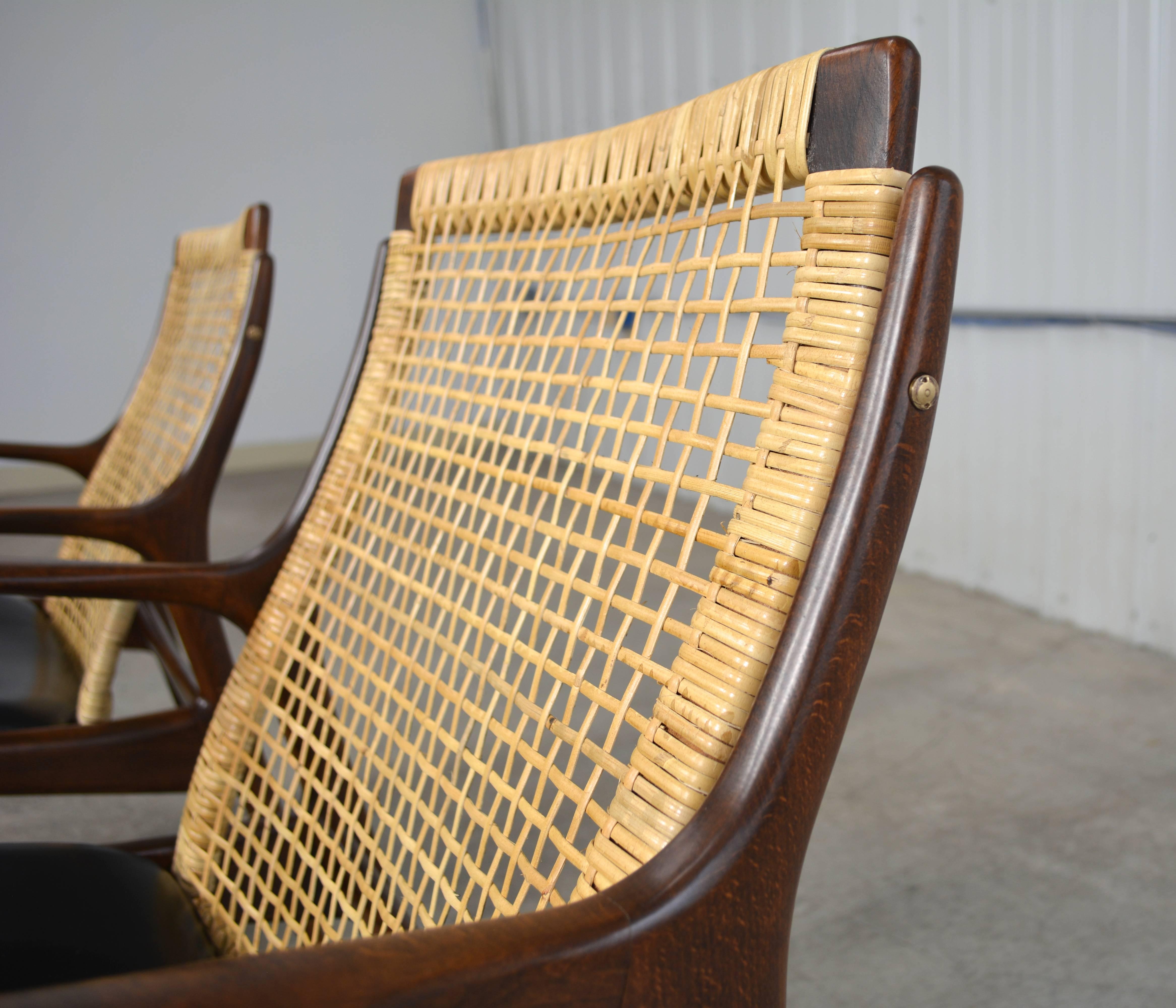 Mid-20th Century Ib Kofod-Larsen Pair of Caned Back Chairs For Sale