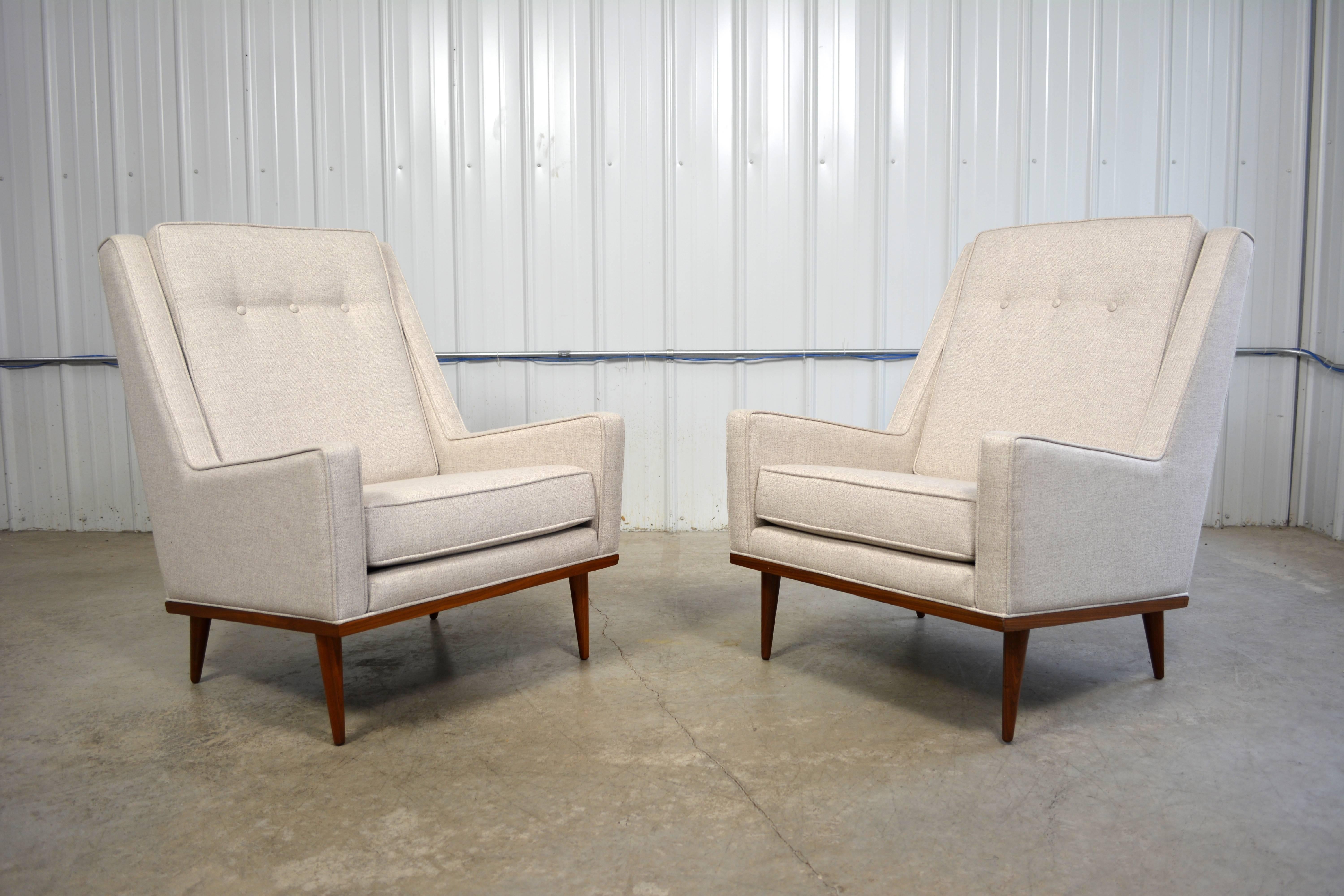 American Milo Baughman Lounge Chairs and Ottoman for James Inc.