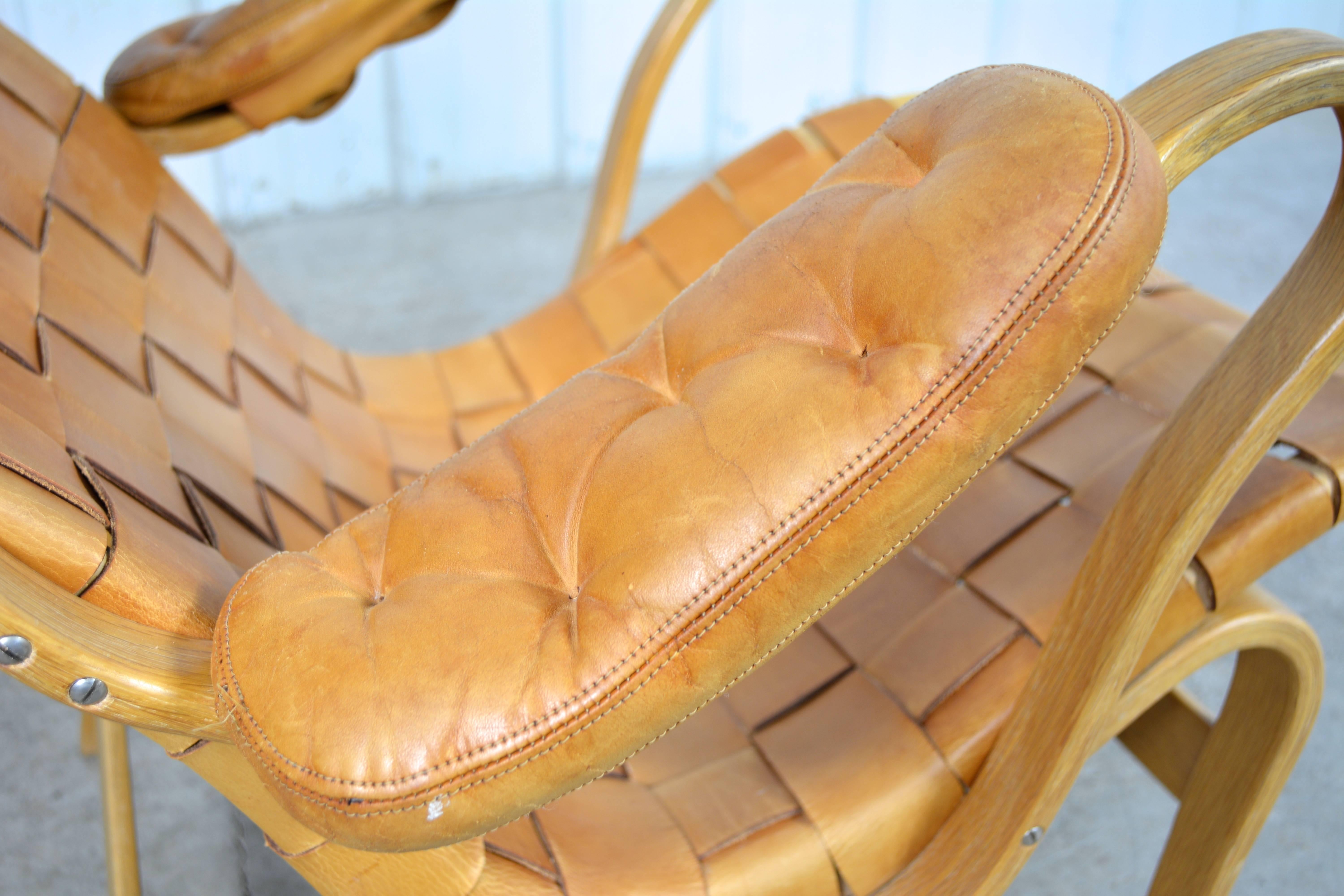 Bruno Mathsson Pernilla Woven Leather Chair 2