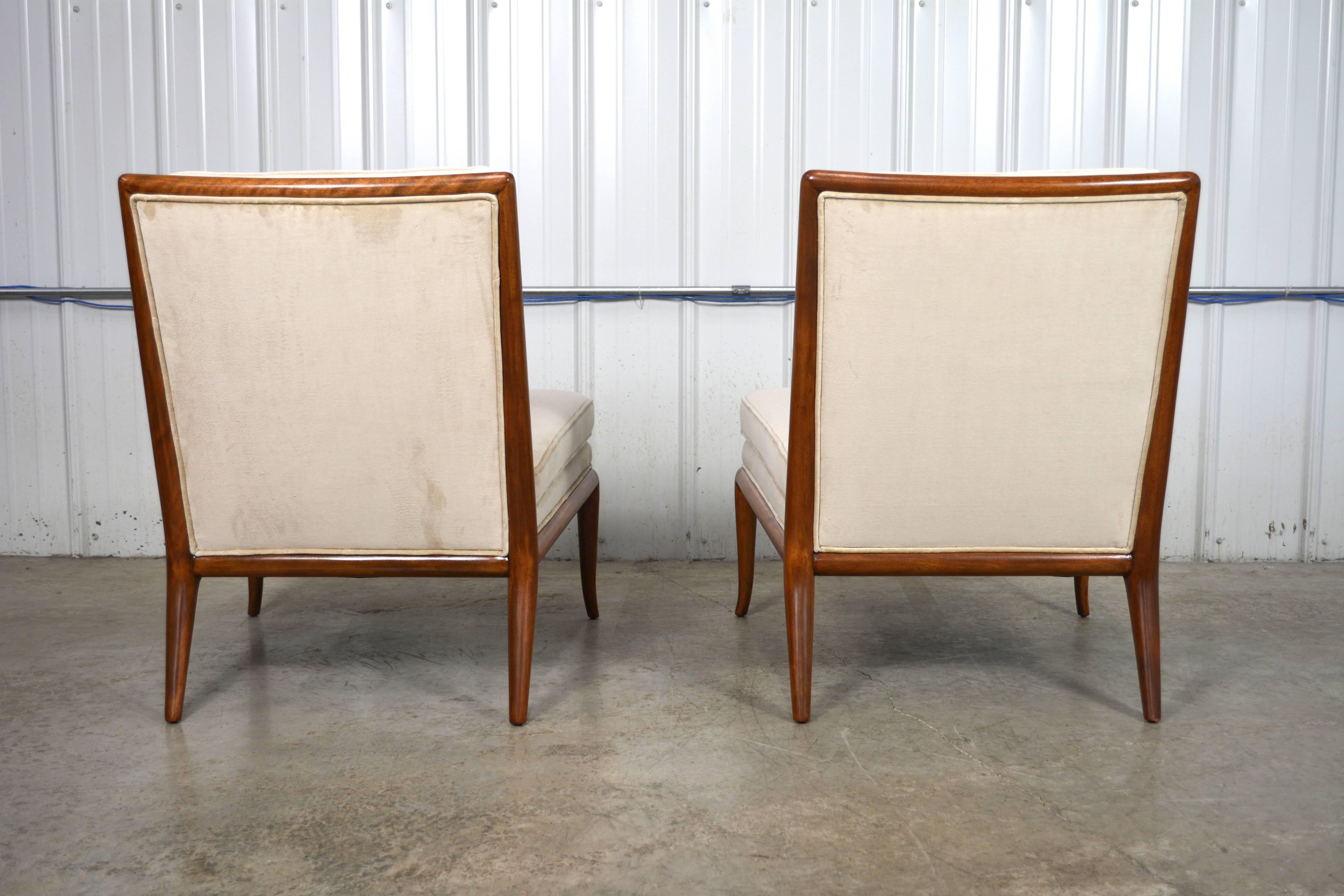 American T.H. Robsjohn-Gibbings Pair of Slipper Chairs
