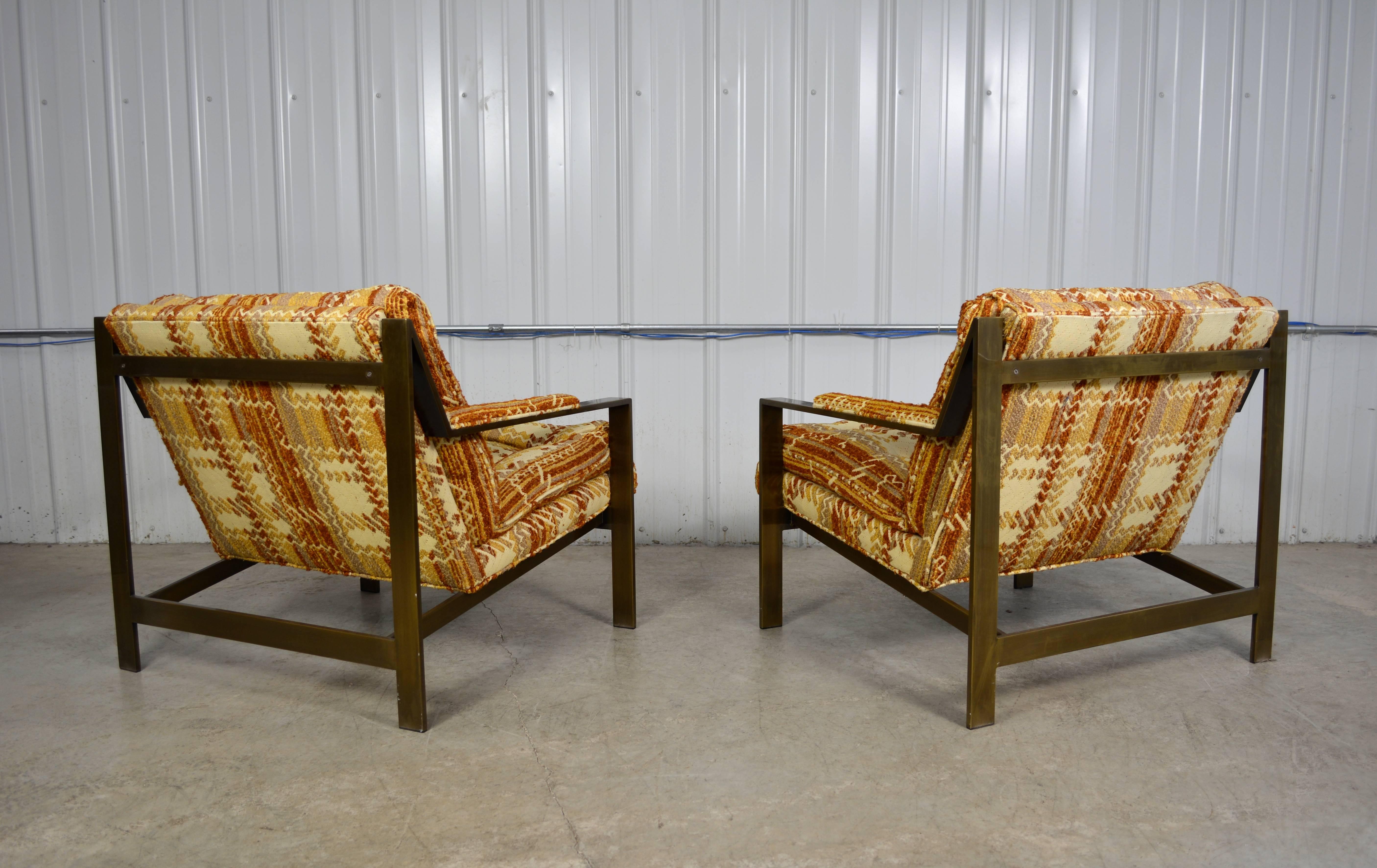 American Bronze Frame Lounge Chairs by Cy Mann
