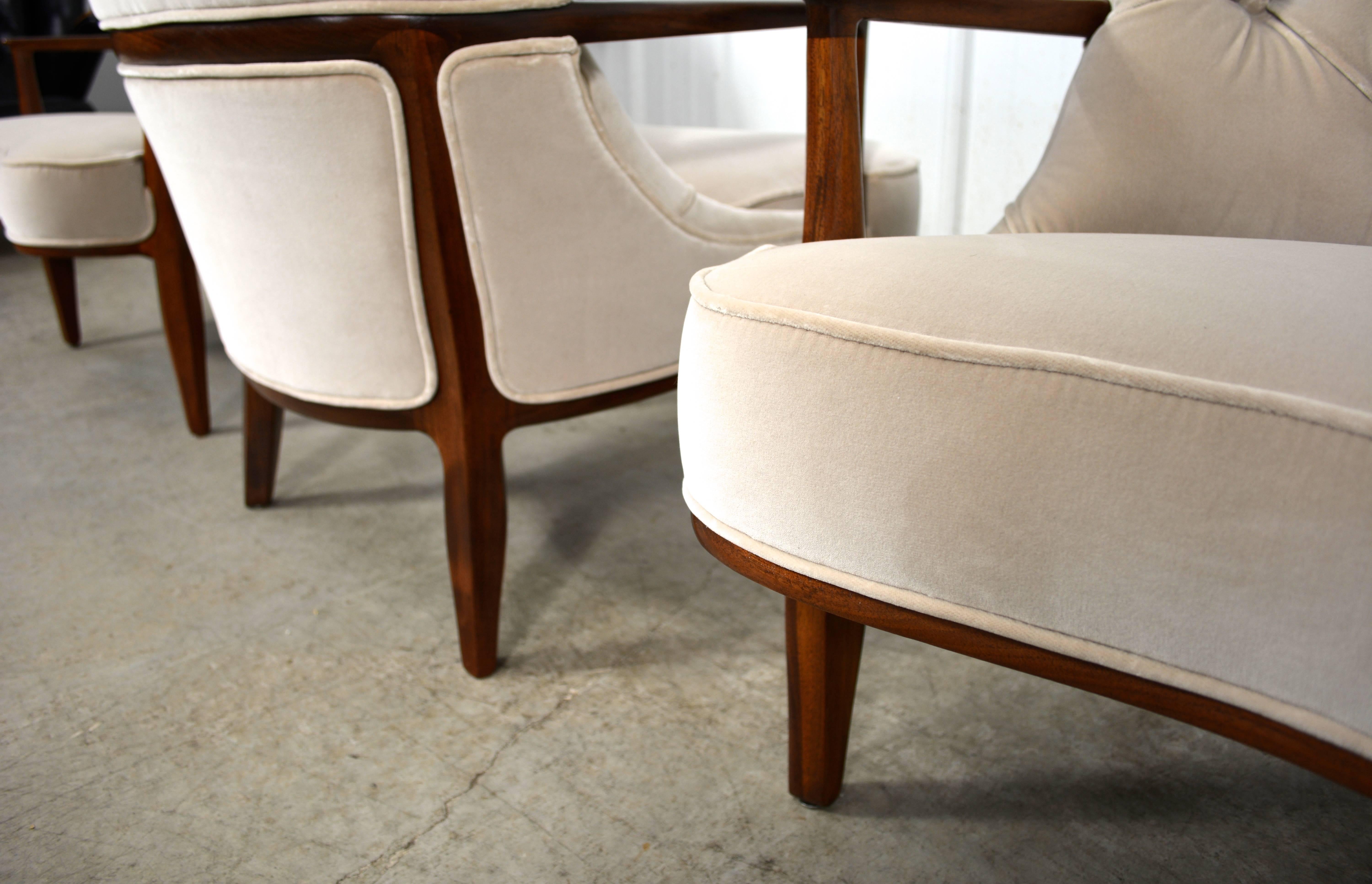 Mid-20th Century Edward Wormley Set of Four Janus Chairs for Dunbar For Sale
