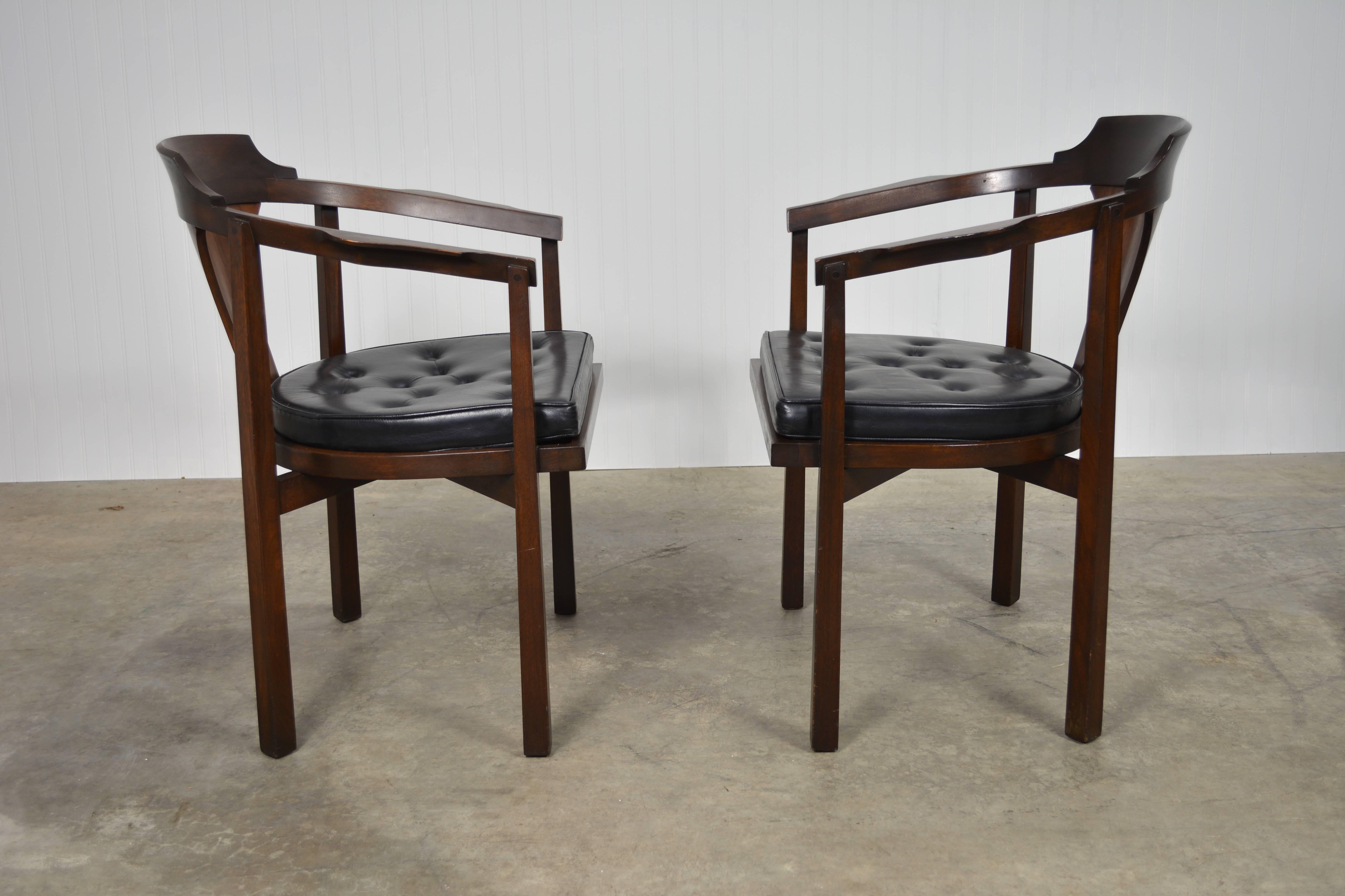 American Edward Wormley Pair of Horseshoe Chairs for Dunbar