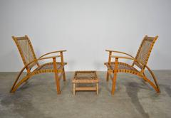 Carl Koch Pair of "Sno-Shu" Chairs and Ottoman