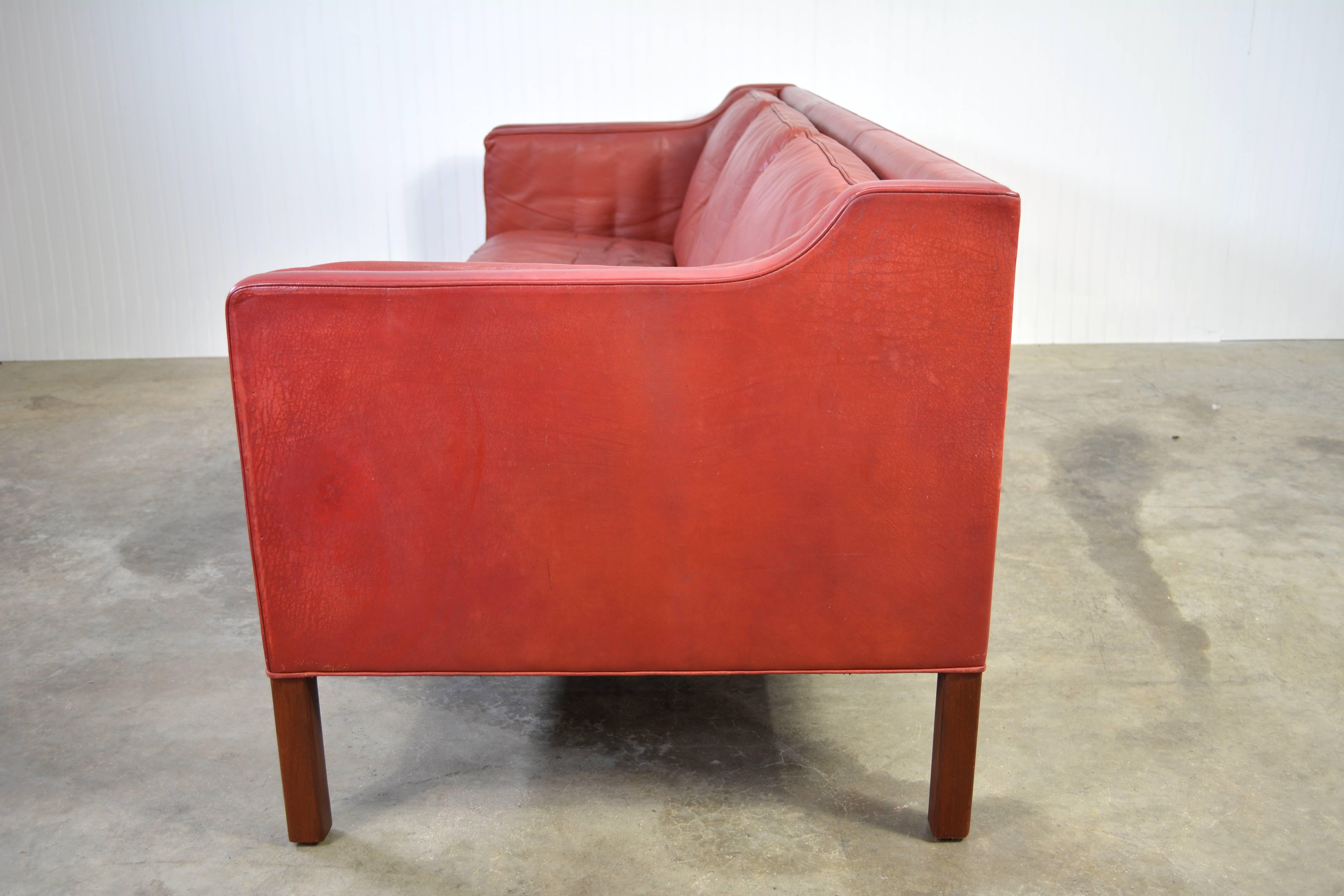 Mid-20th Century Borge Mogensen Leather Sofa
