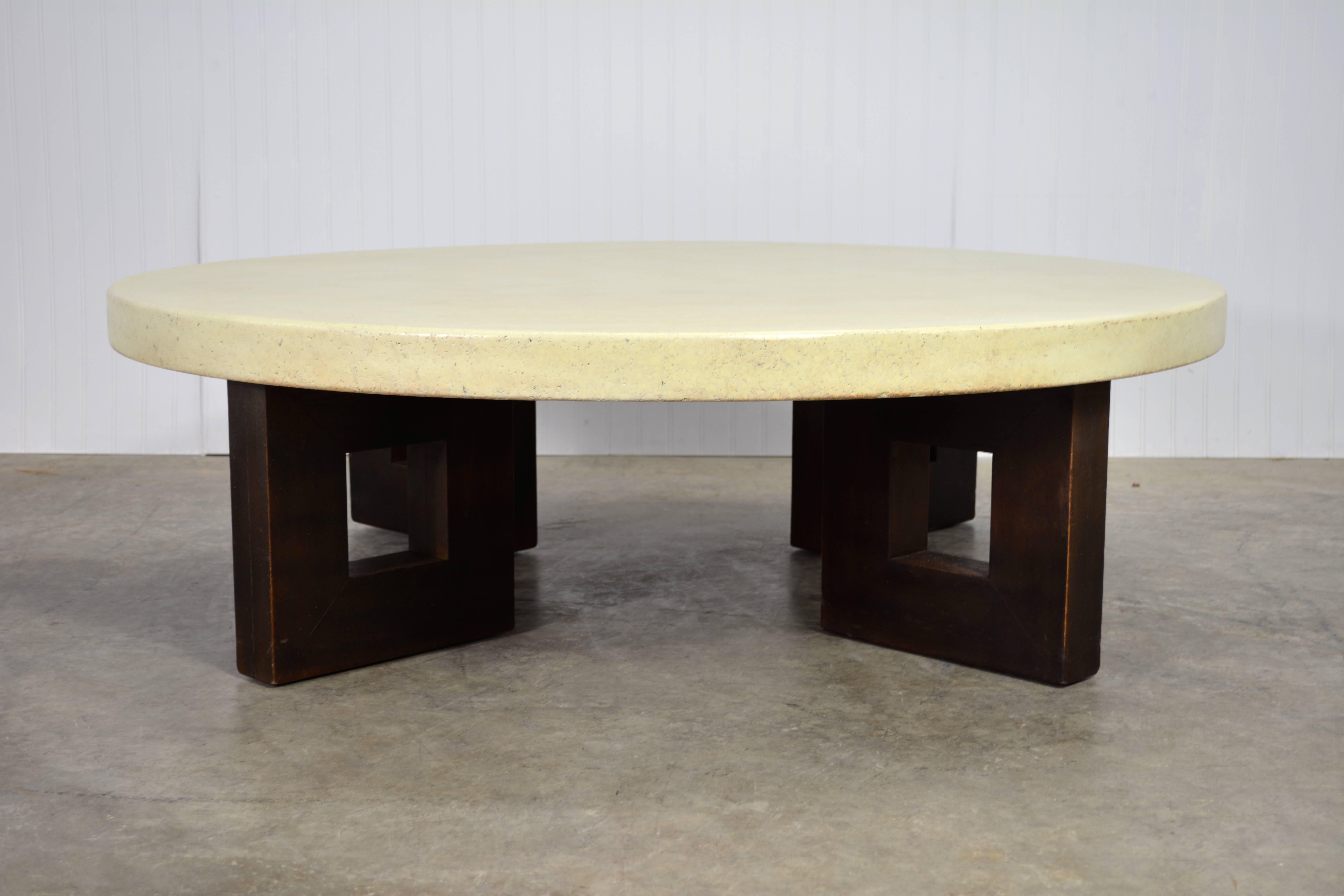 Paul Frankl Cork Coffee Table In Excellent Condition For Sale In Loves Park, IL