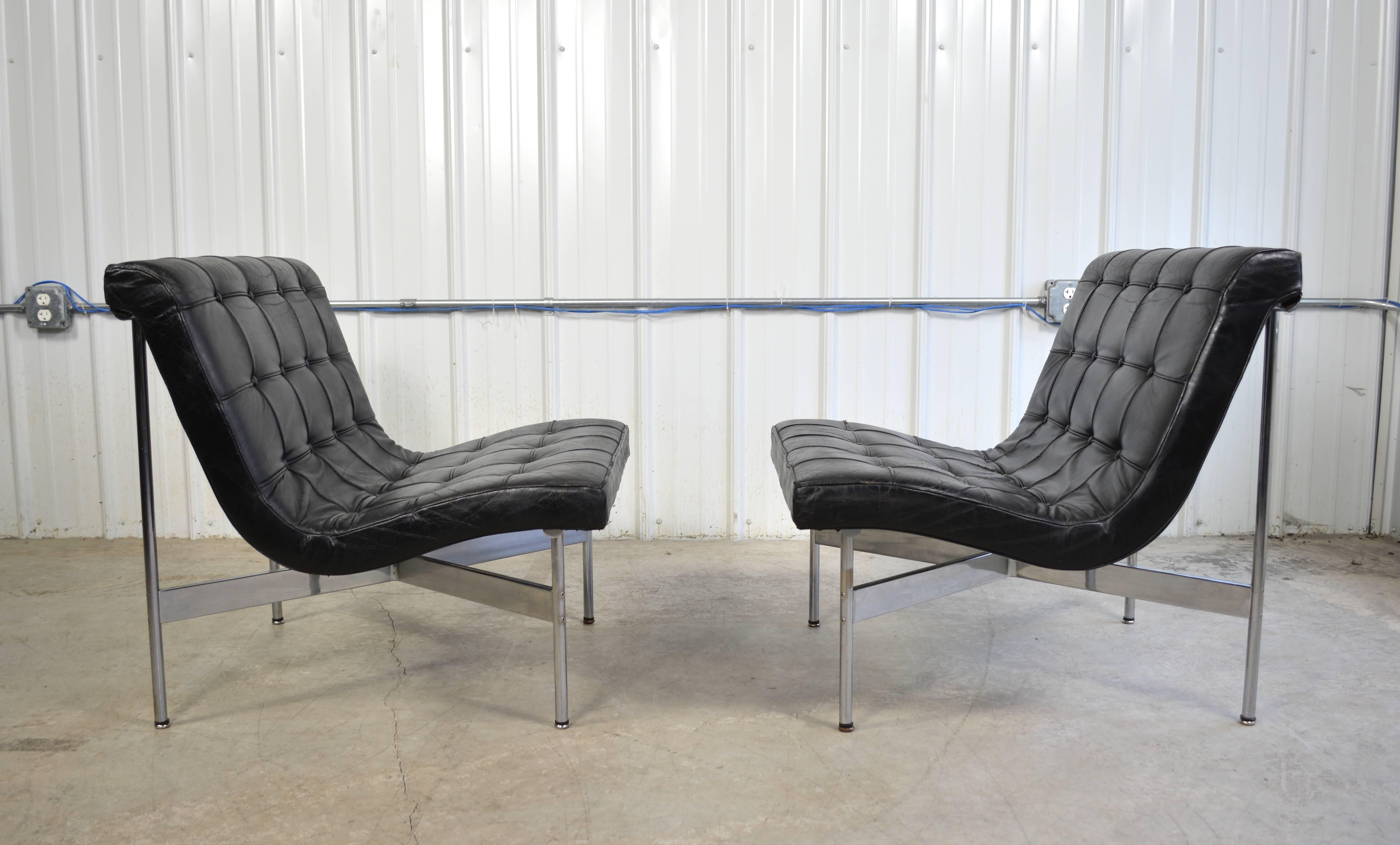 Chrome Lounge Chairs by Katavolos, Littell and Kelley for Laverne For Sale