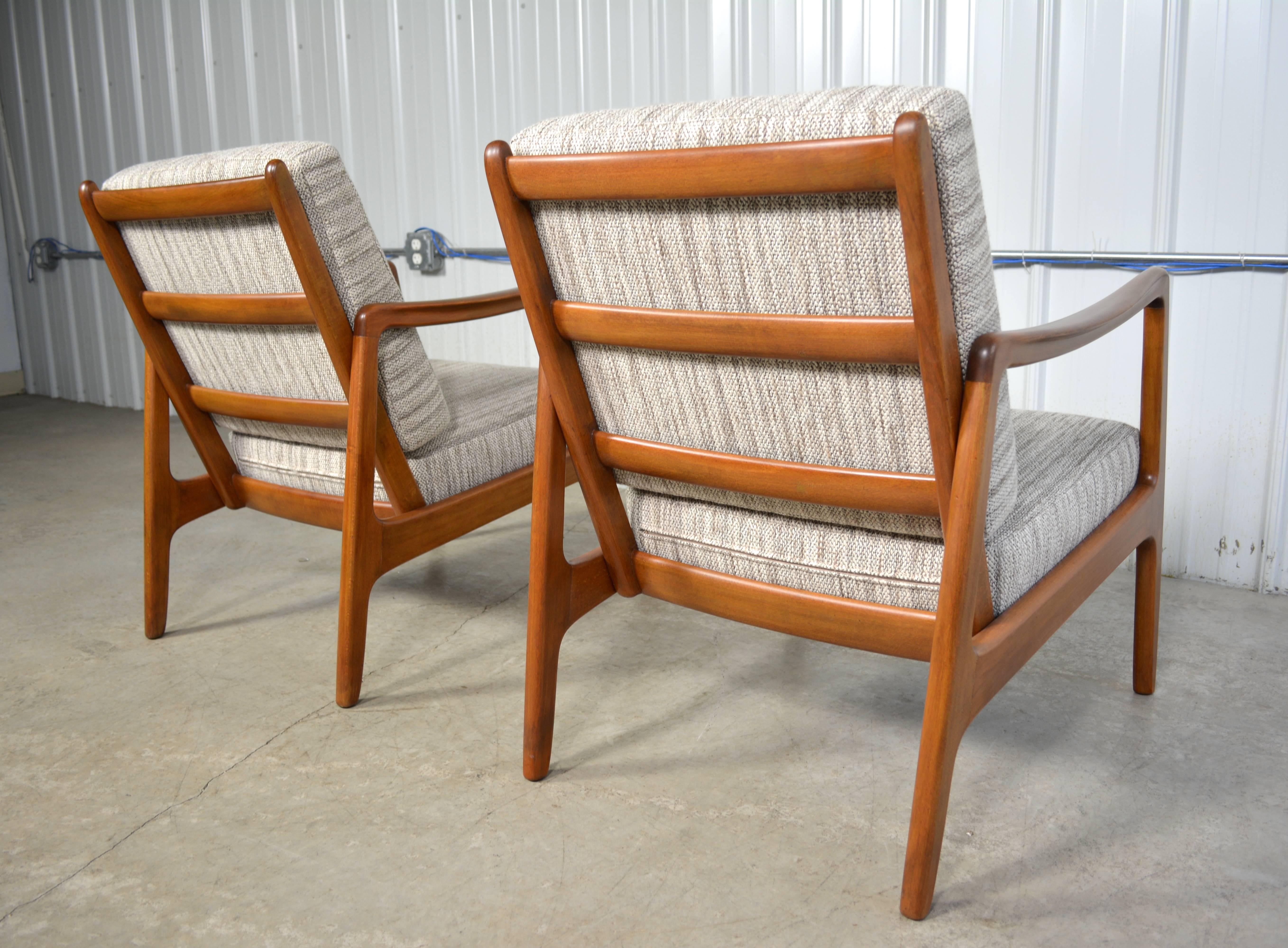 Mid-20th Century Ole Wanscher Danish Modern Lounge Chairs For Sale