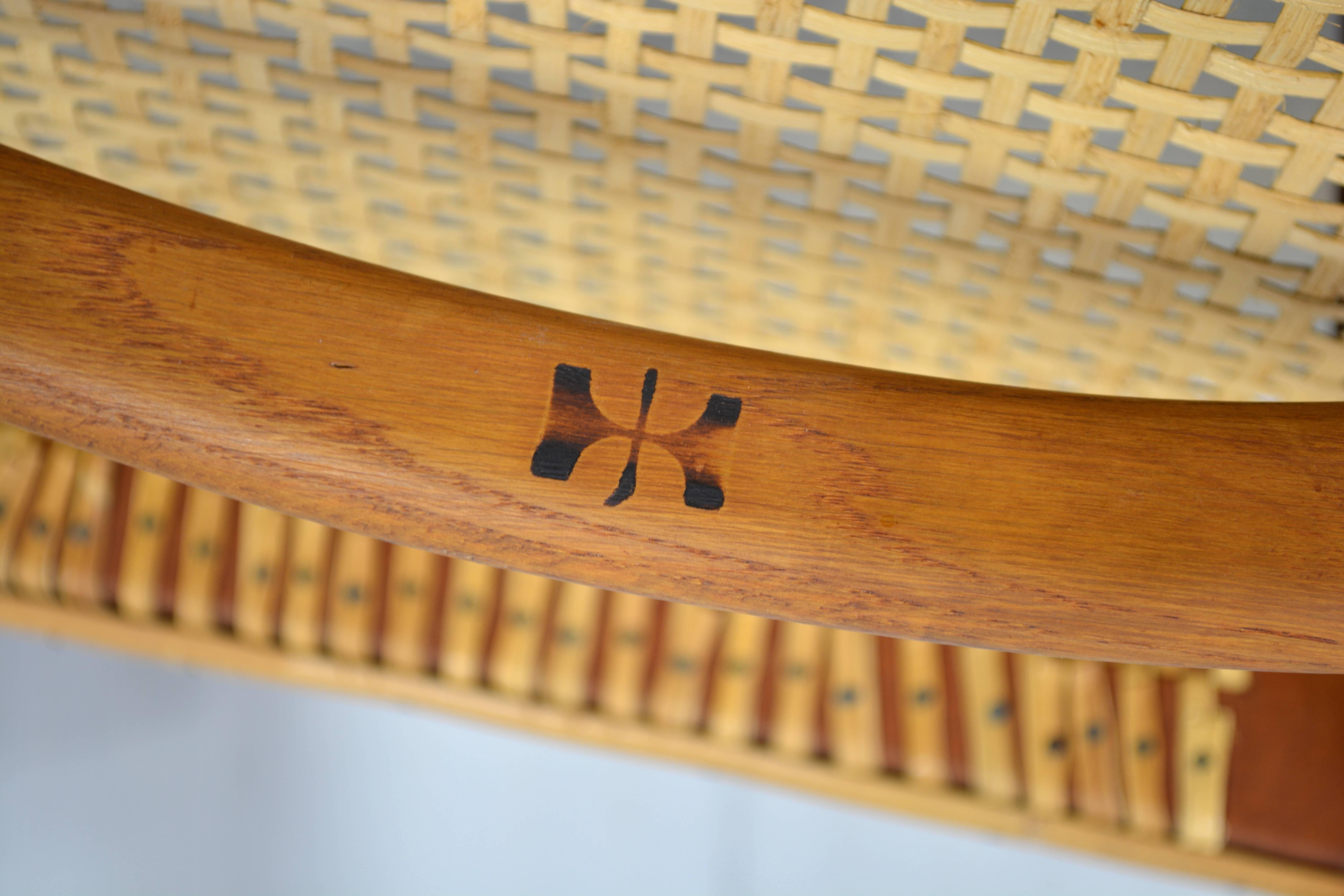 Hans Wegner Round Chairs in Teak and Cane In Excellent Condition For Sale In Loves Park, IL