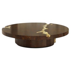 Empire Center Table by Boca do Lobo, Polished Brass & Walnut