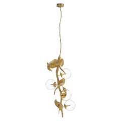 Boca do Lobo Hera Pendant Lamp, Handcrafted Brass and Glass Design