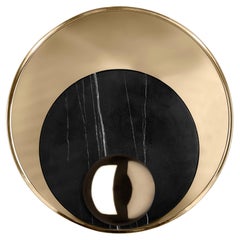 Metamorphosis Black Wall Lamp - Hand-Turned Marble & Polish Brass - Boca do Lobo