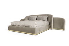 Odette Bed - Hand Polished Hammered Brass Wood & Upholstery - Boca do Lobo