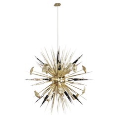 Kronleuchter „Outburst Black“ von Boca do Lobo, aus Messingguss und Nero Marquina