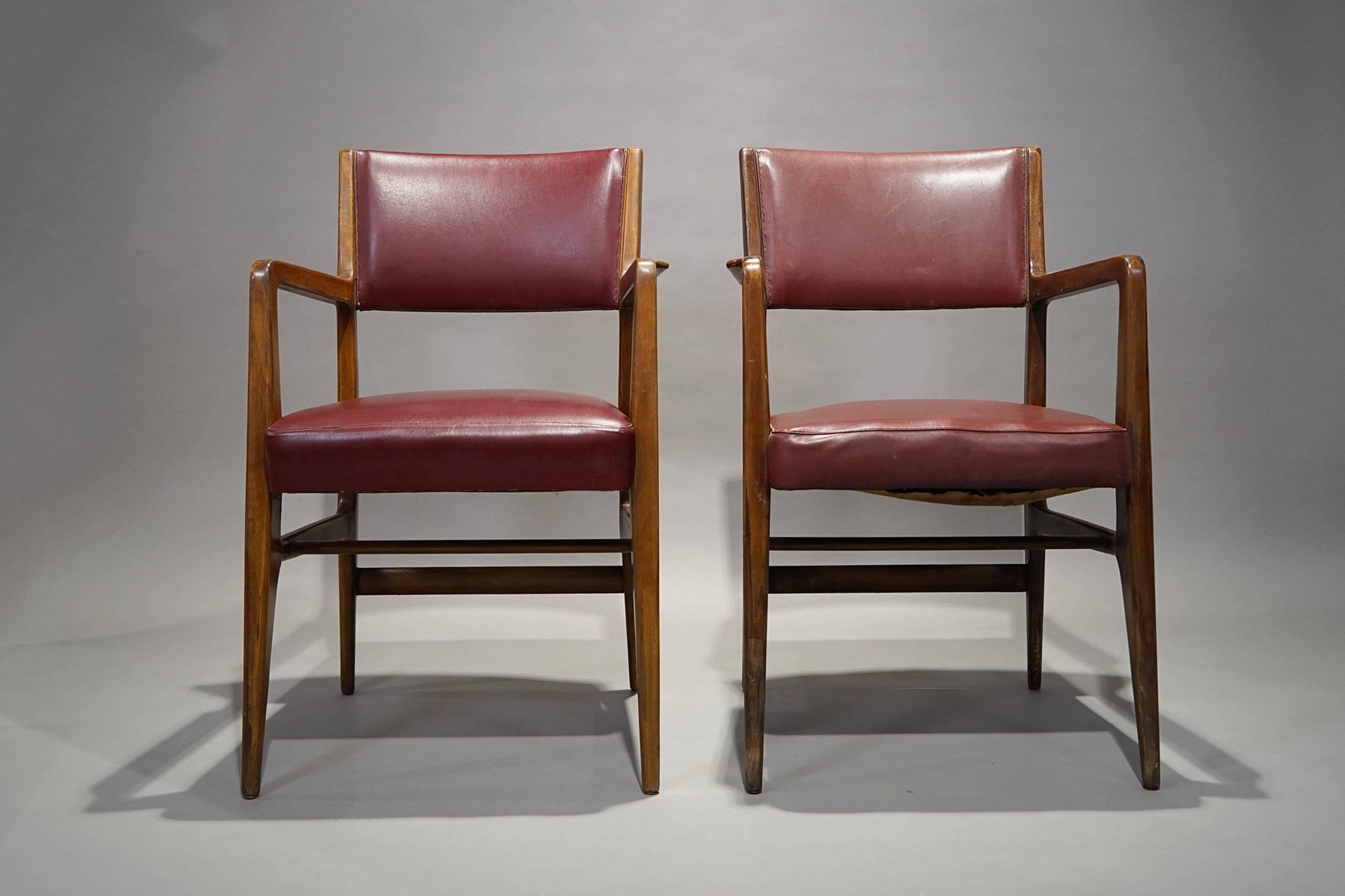 Mid-Century Modern Pair of Armchairs by Gio Ponti, Cassina, 1950
