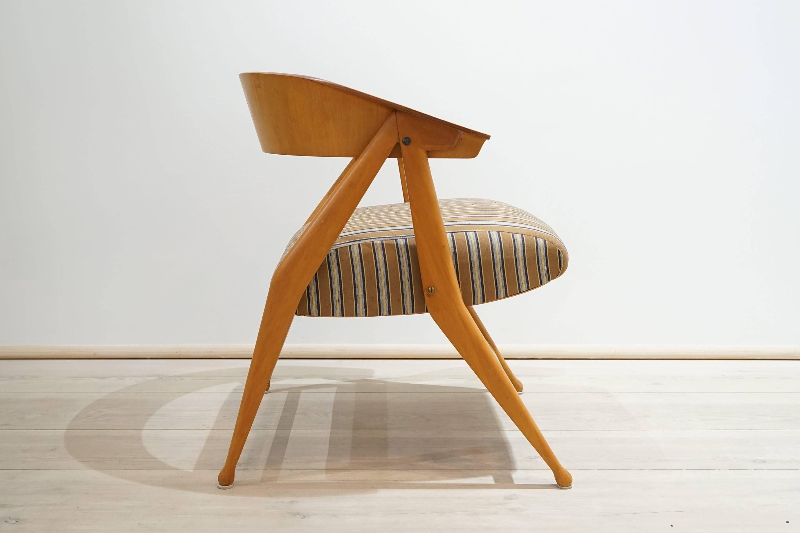 Mid-Century Modern Armchair, Folding Chair by Gio Ponti, Cassina, Italy, 1954-1955