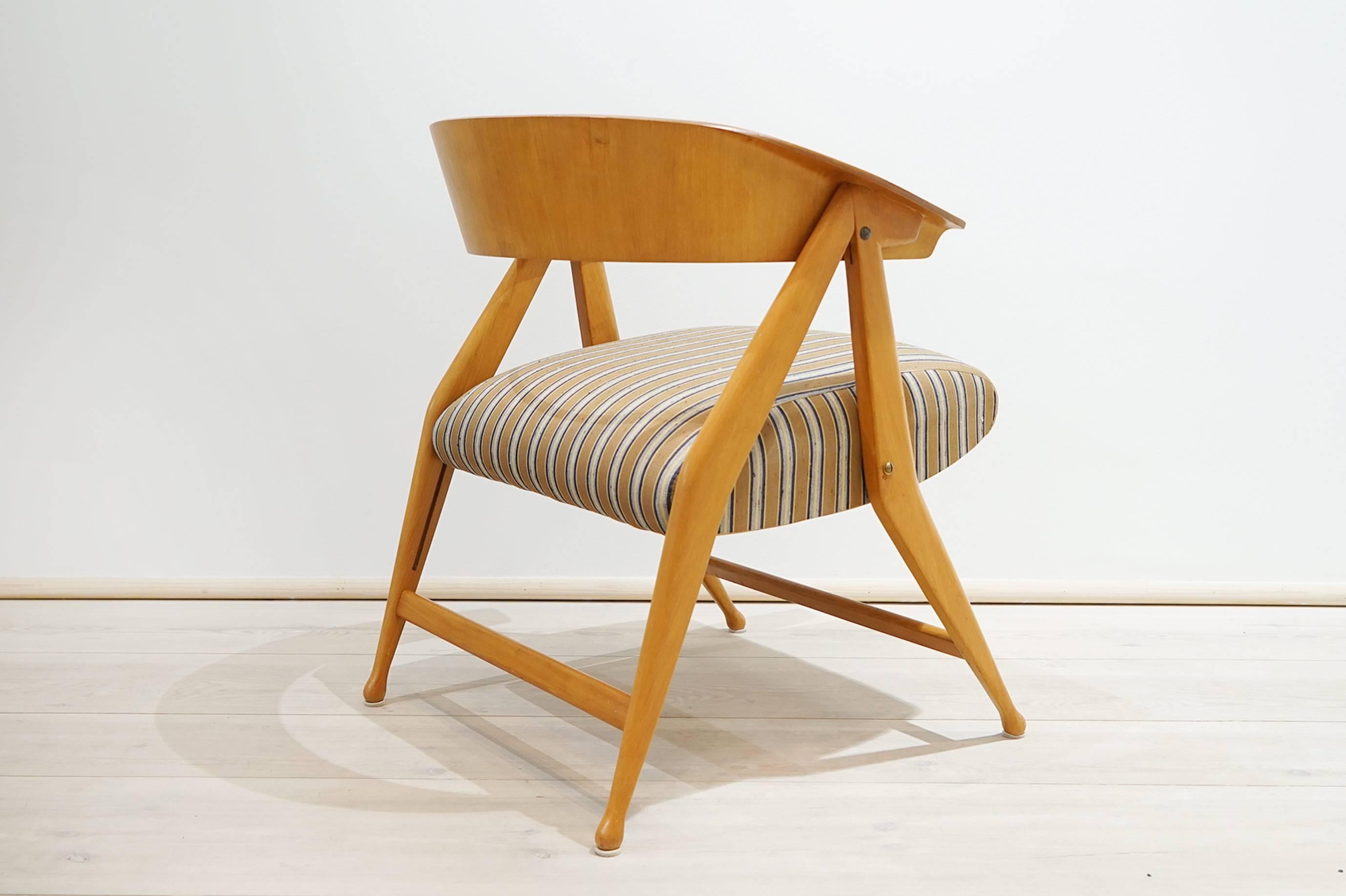 Italian Armchair, Folding Chair by Gio Ponti, Cassina, Italy, 1954-1955