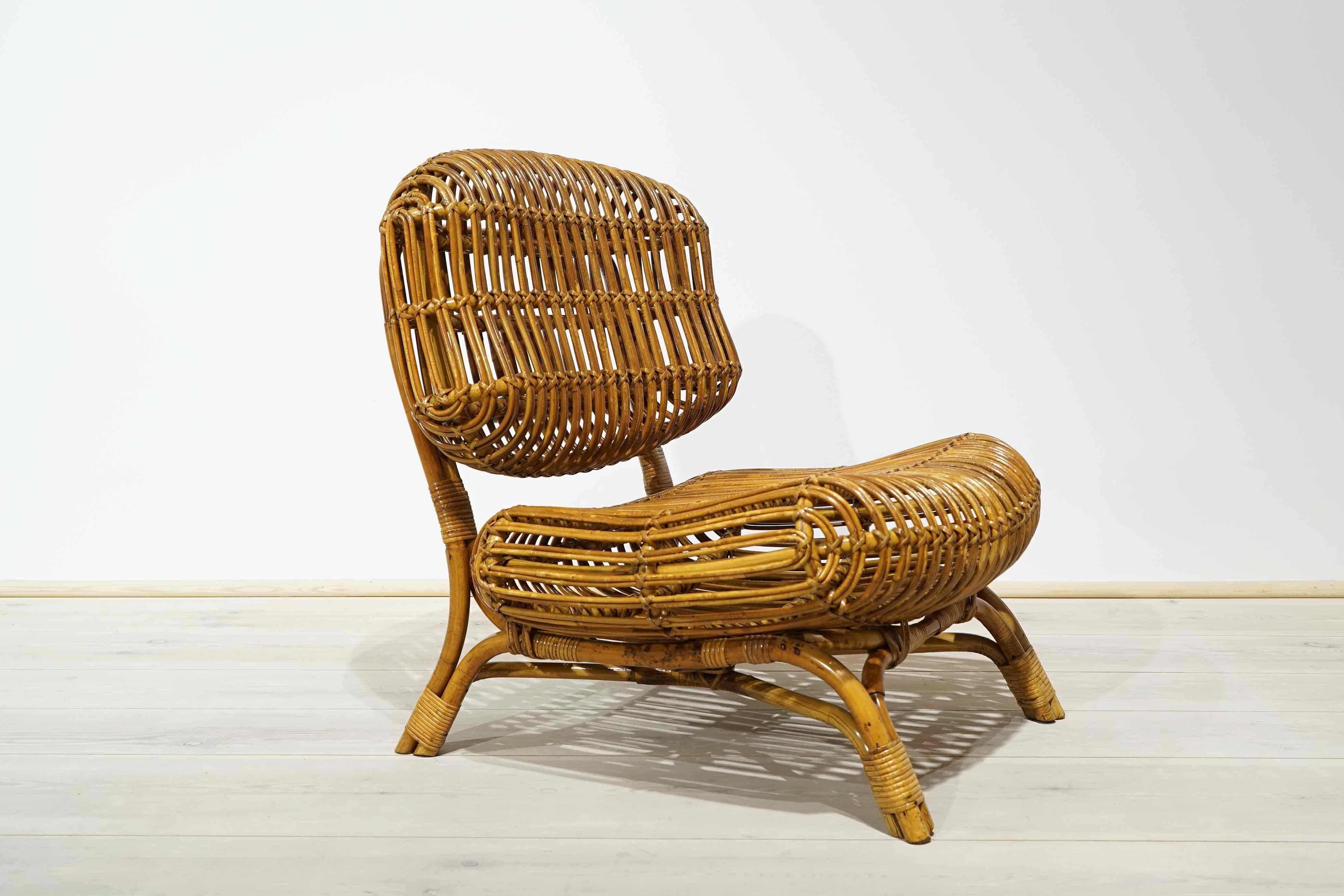 Italian Low Chair by Gio Ponti, Bonacina Italy 1965