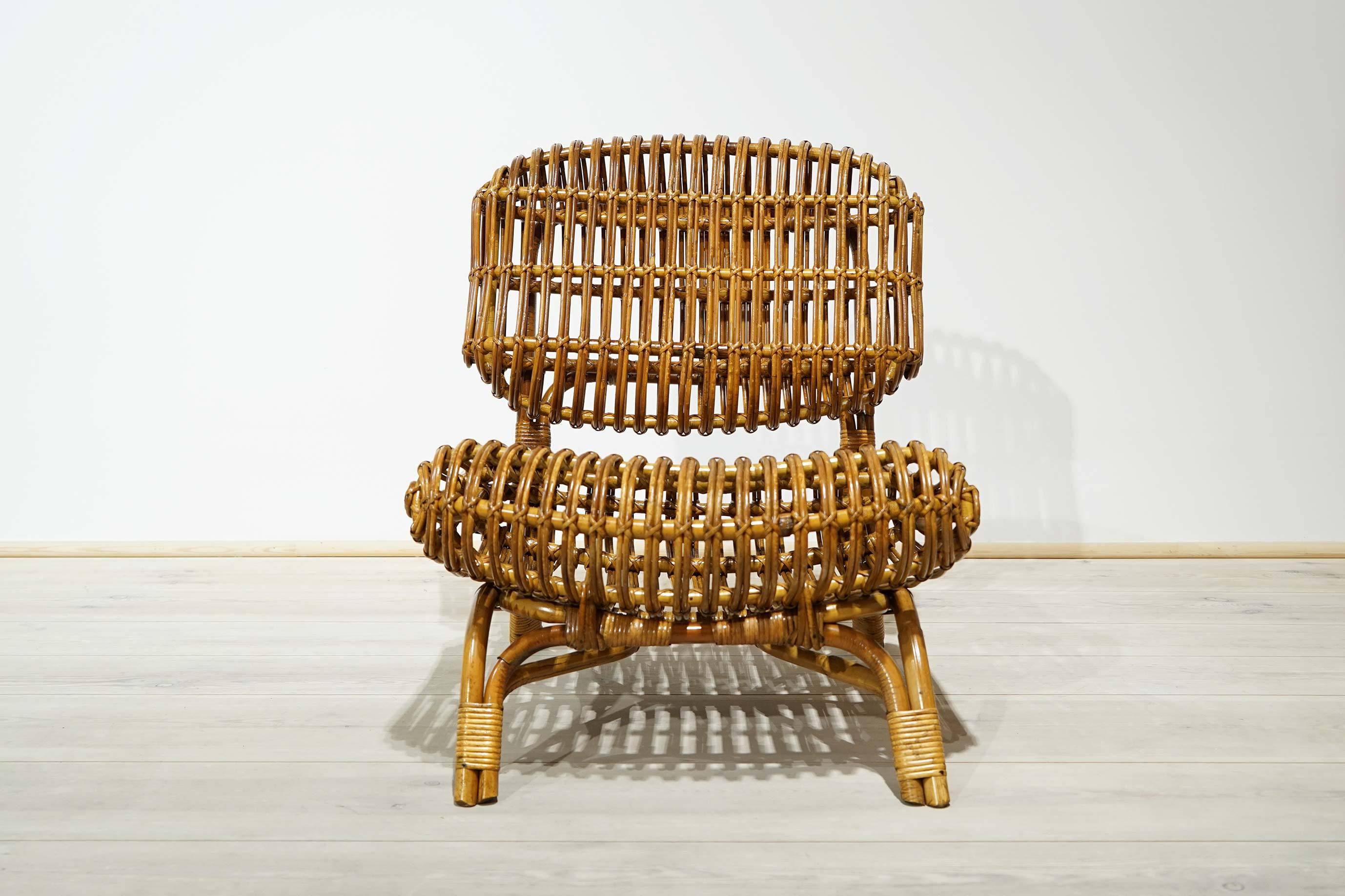 Low Chair by Gio Ponti, Bonacina Italy 1965 In Good Condition In Berlin, DE