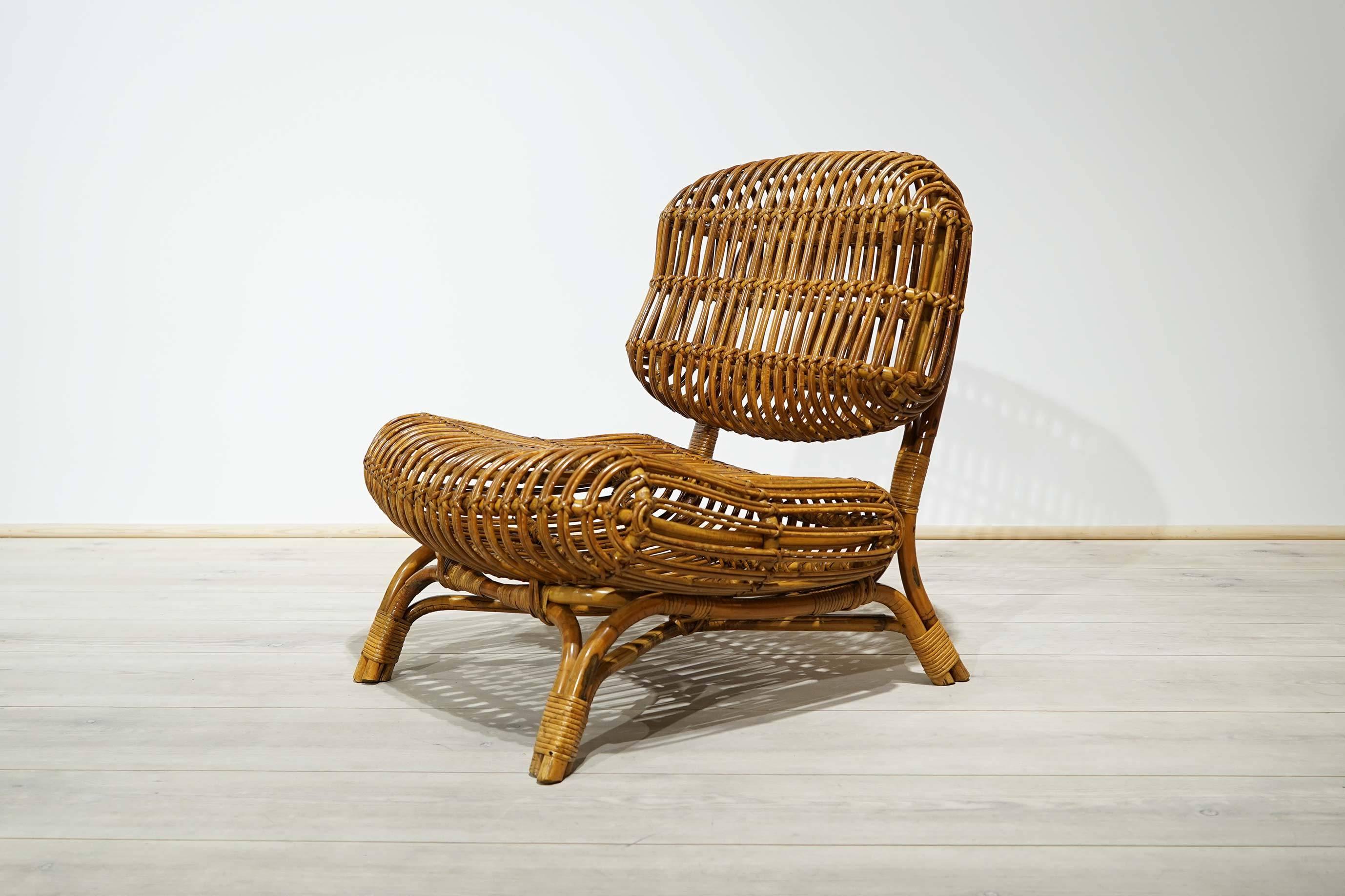 Mid-20th Century Low Chair by Gio Ponti, Bonacina Italy 1965