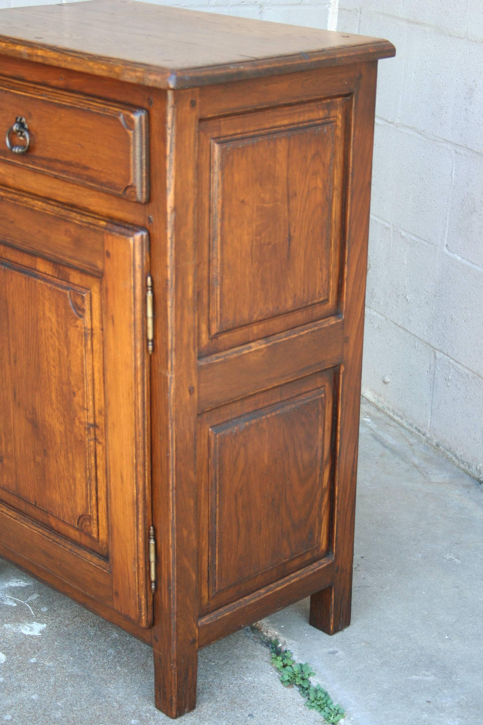 Rustic Louis XIV Style 19th Century French Jam Cabinet Handmade of Oak 1