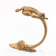 Set of Four Large Gilt Bronze 19th Century French Drapery Hooks