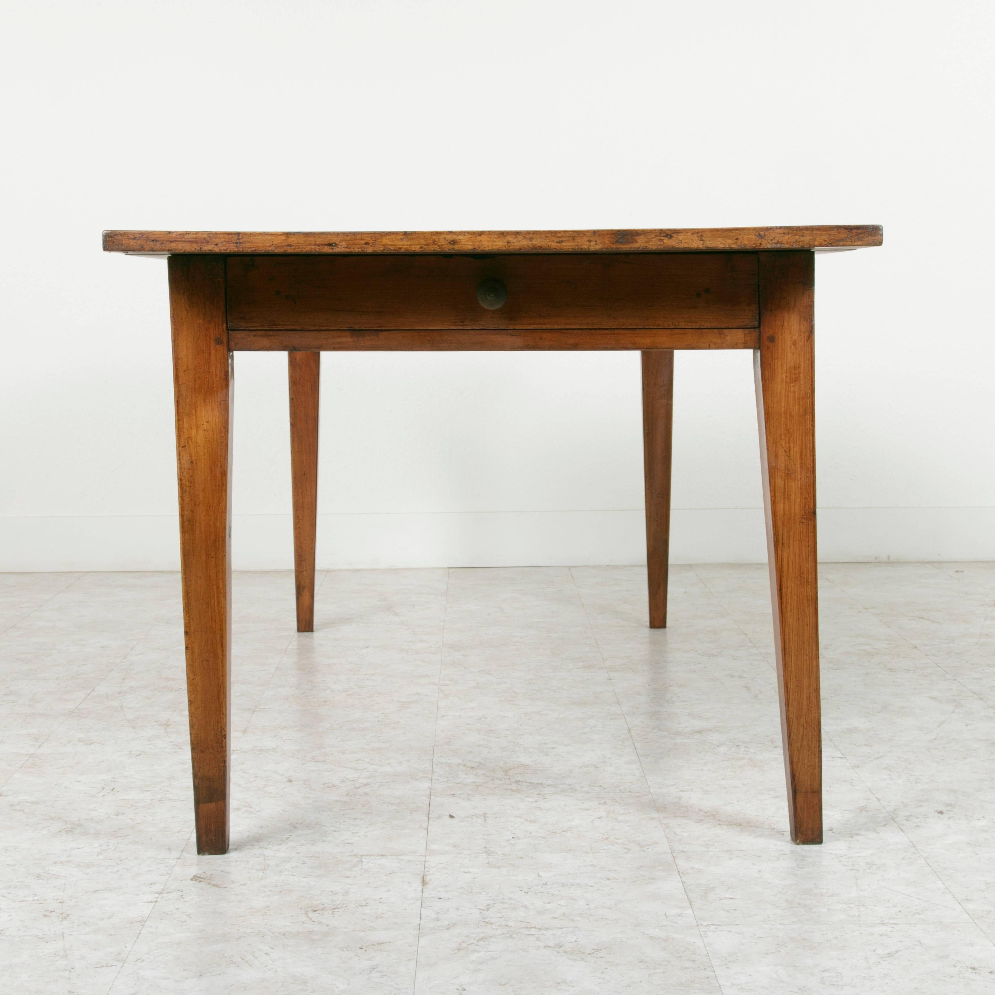 Early 20th Century Antique French Hand Pegged Walnut Farm Table from Le Perche
