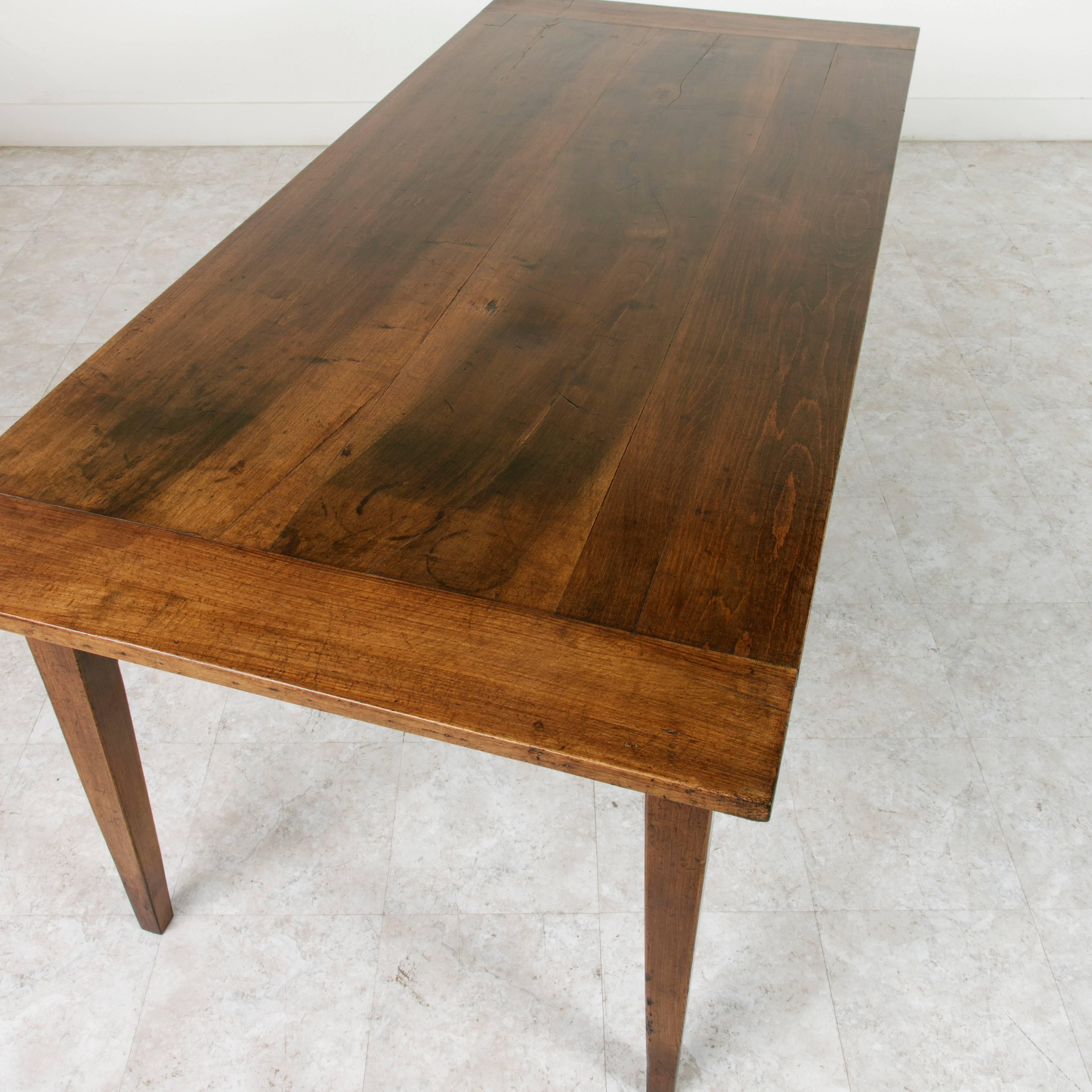 Antique French Hand Pegged Walnut Farm Table from Le Perche 2