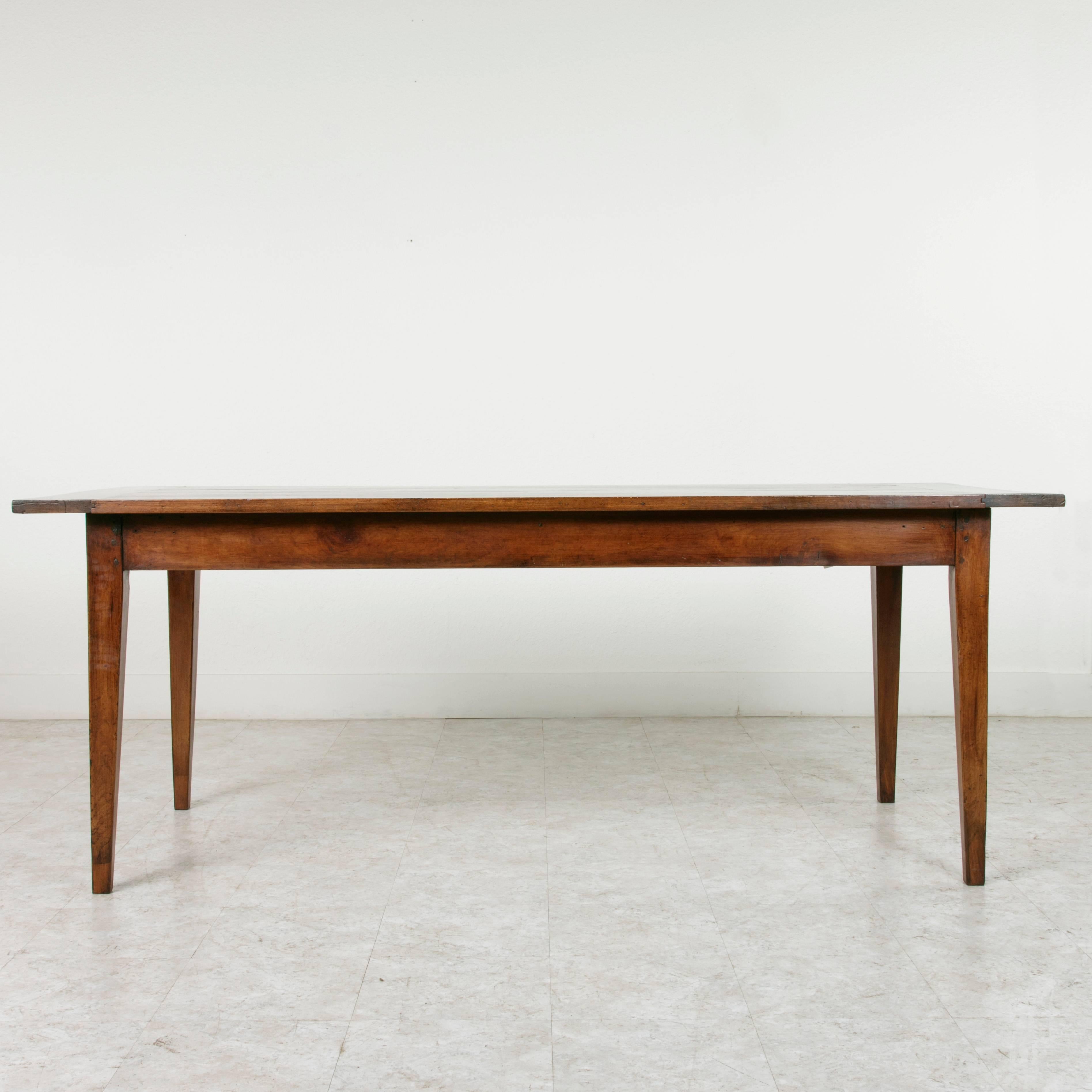 Antique French Hand Pegged Walnut Farm Table from Le Perche 4