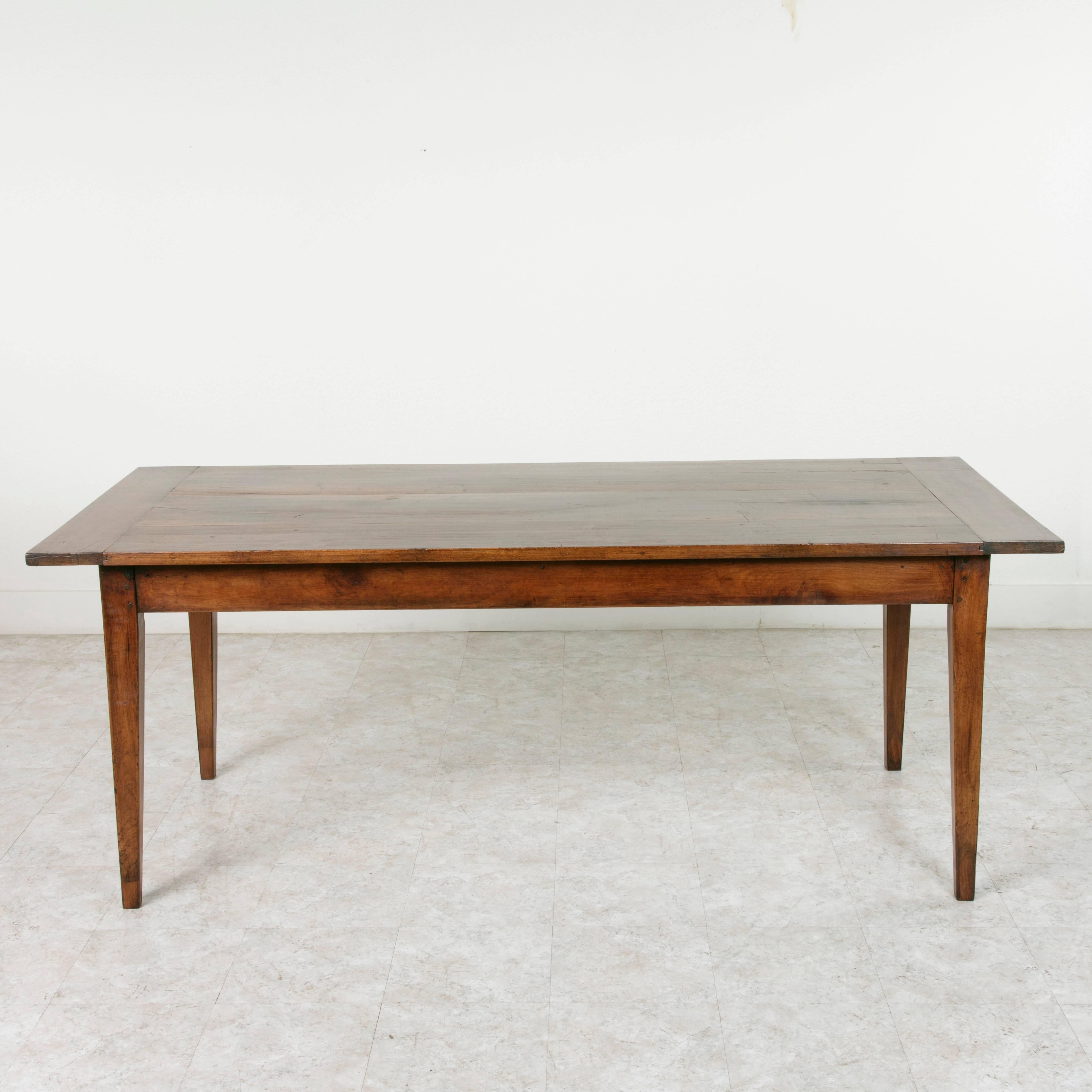 Antique French Hand Pegged Walnut Farm Table from Le Perche 5