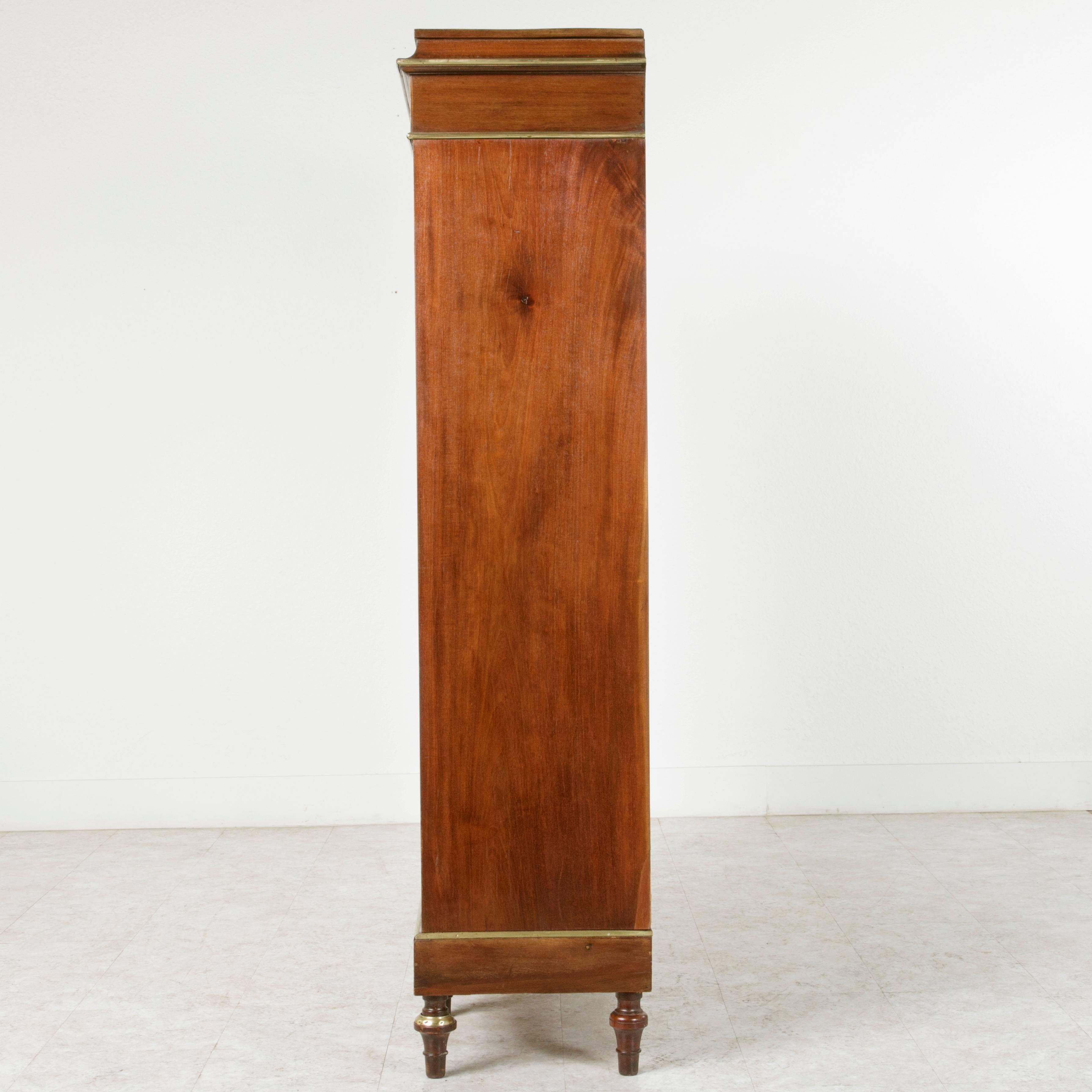 Late 19th Century 19th Century French Louis XVI Three-Door Bookcase Vitrine with Bronze Banding