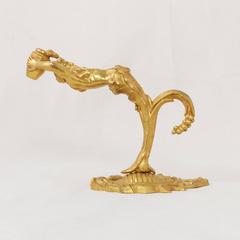 Pair of 19th Century French Large Bronze Dore Neptune Motif Hooks