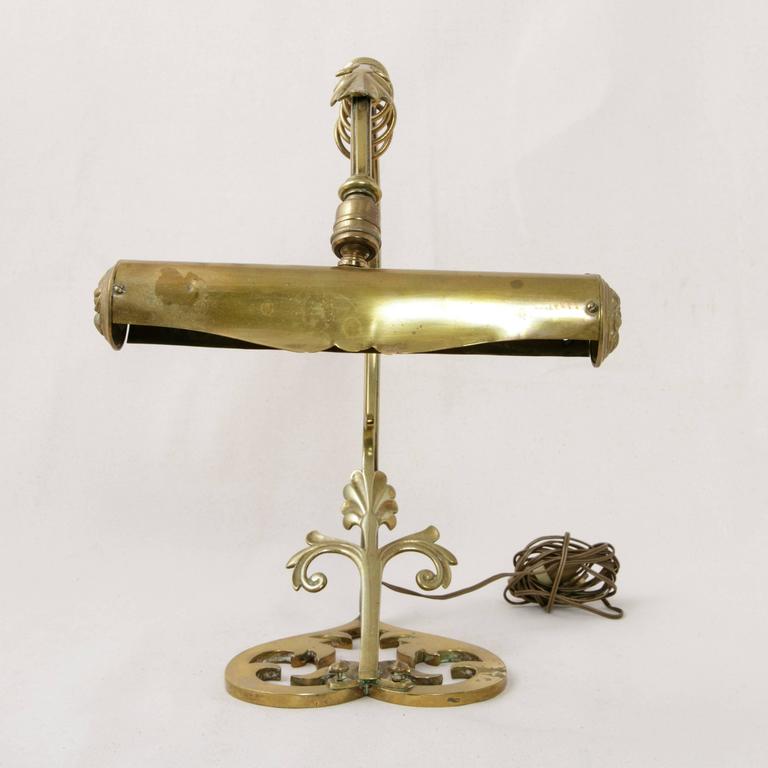 Antique French Art Nouveau Period Piano or Desk Lamp Wired to American ...