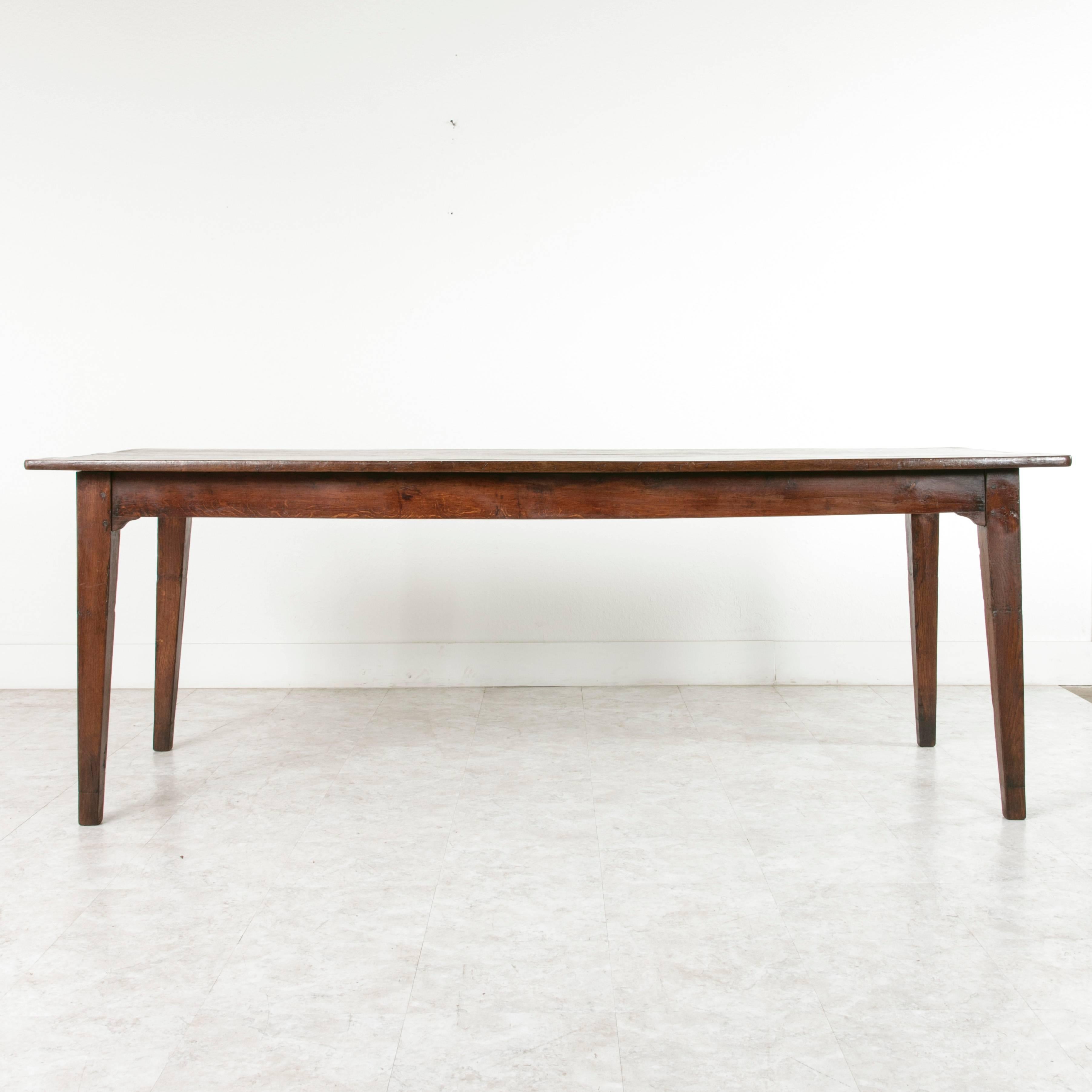 Antique French Hand Pegged Oak Farm Table from Le Perche 1