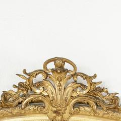 Large Regency Style Mirror of Hand-Carved Giltwood with Original Glass