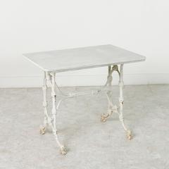 19th Century French Cast Iron Pastry Baker's Table with White Carrara Marble Top