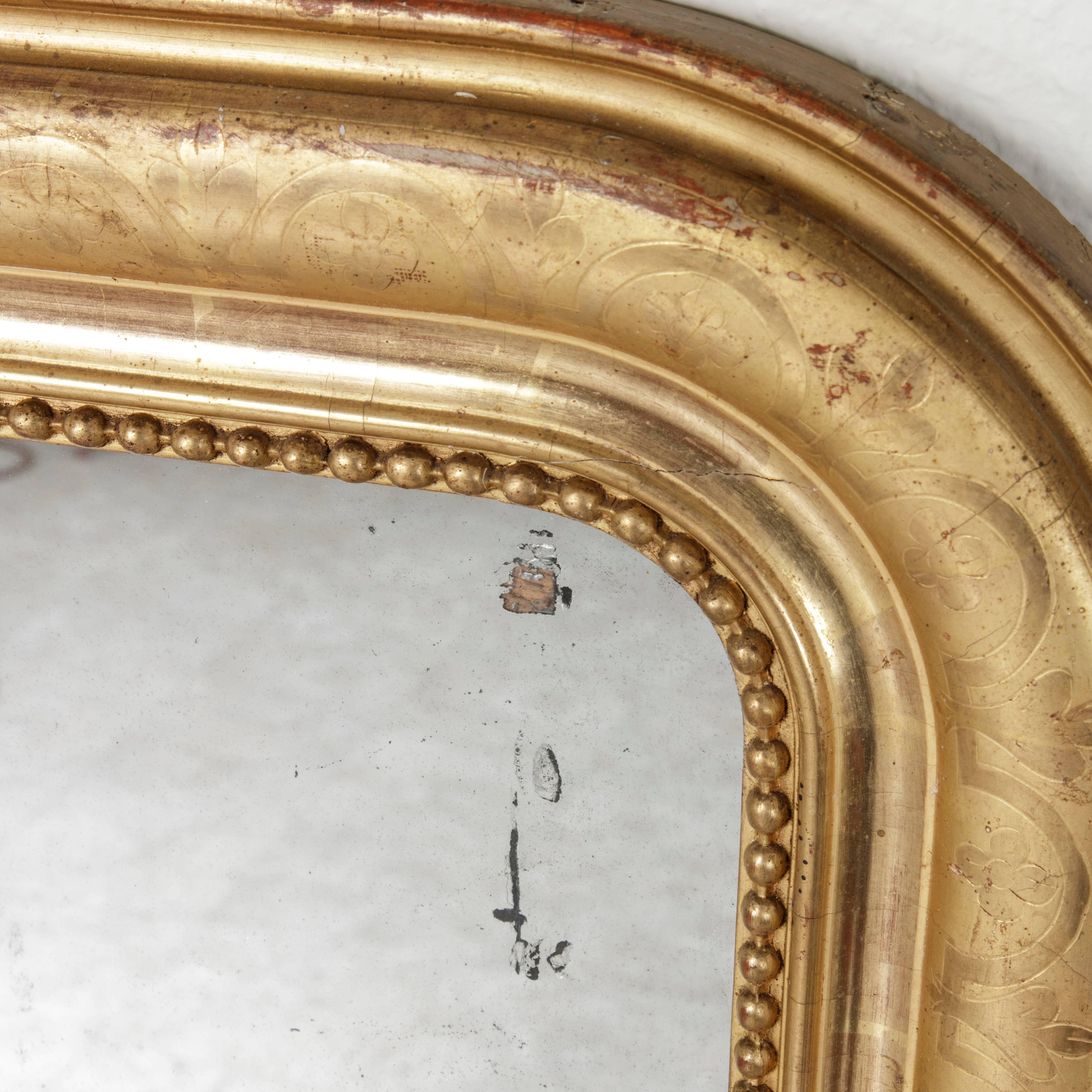Mid-19th Century Large-Scale Giltwood Period Louis Philippe Mirror, France, circa 1830