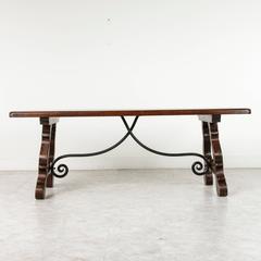 Spanish Renaissance Style Dining Table, Sofa Table, Console Table, Oak and Iron