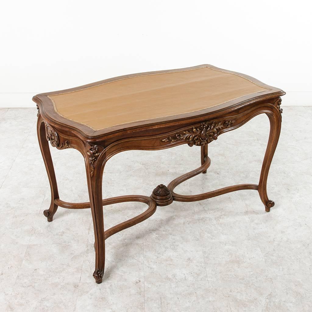 19th Century French Louis XV Style Hand-Carved and Gilt Walnut Center Table 2